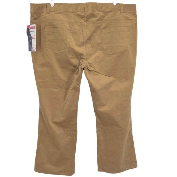 NWT Women with Control Corduroy High Rise Straight Leg Stretch Brown Pants 26WP - Picture 2 of 9